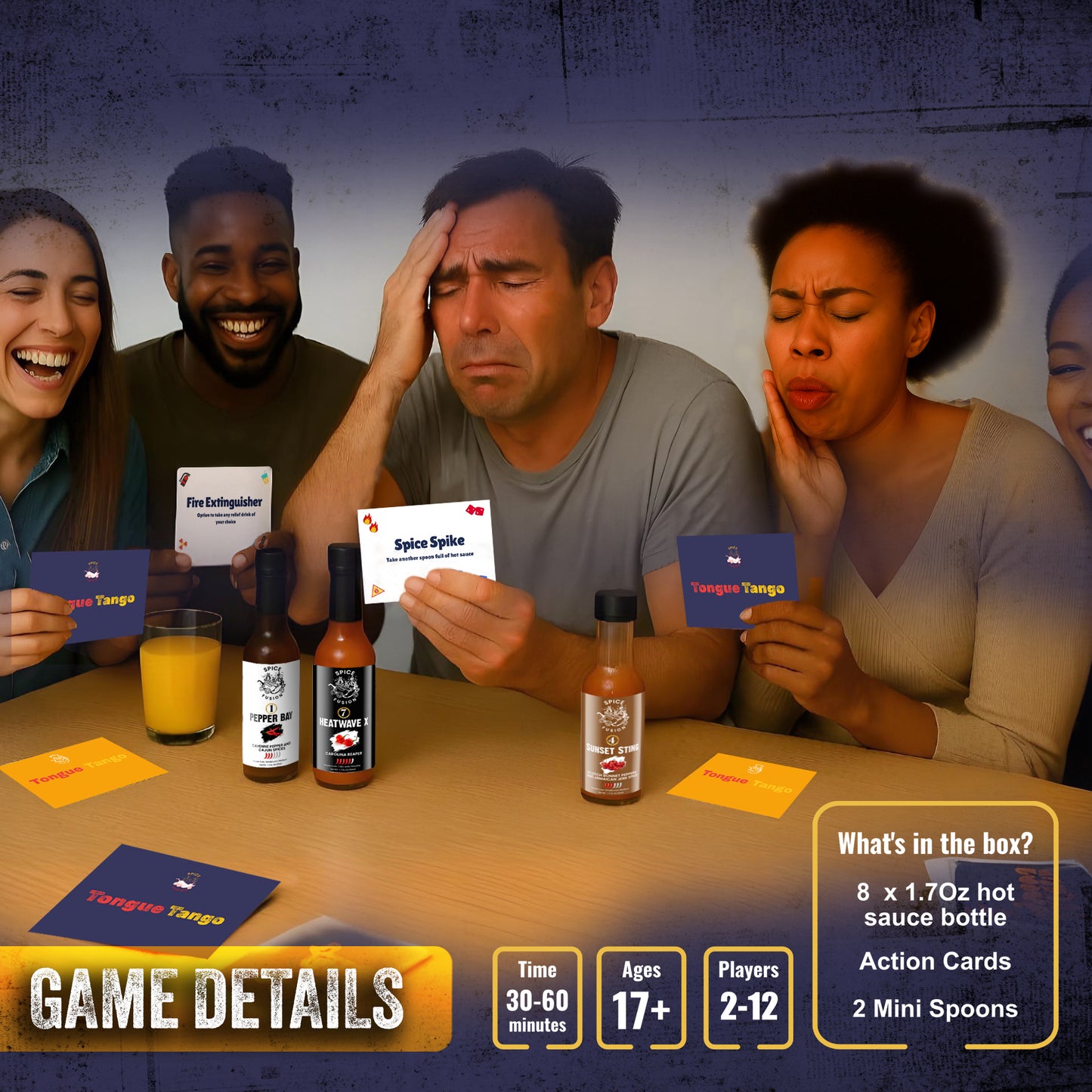Tongue Tango 8-Level Spice Challenge Game | Perfect for Game Nights, Parties, Hot Sauce Challenge, Fun Dare Game and Spice Lovers!