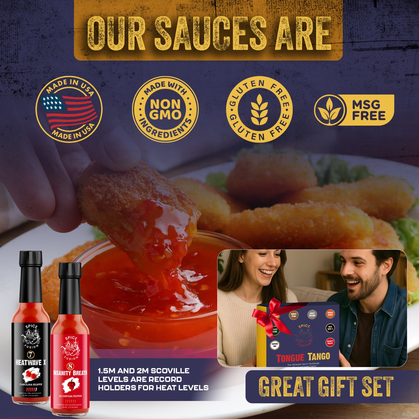 Tongue Tango 8-Level Spice Challenge Game | Perfect for Game Nights, Parties, Hot Sauce Challenge, Fun Dare Game and Spice Lovers!